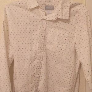 Button up white triangle shirt